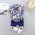 Leisure Flower Print Fashion Lapel Short Sleeve Top Baby Boy Holiday Outfits Summer 1-5 Years Old The Child Shirt 2-piece Set