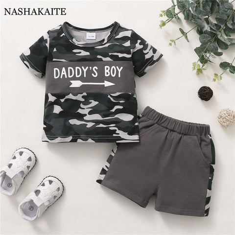 Baby Kids Clothes Sets camouflage print Baby Boys Short-sleeve Casual Cotton Children Clothes 1-5 Years Summer Kids Costumes - ElitShop