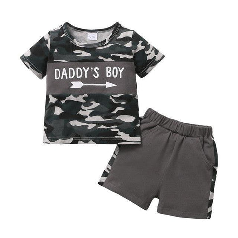 Baby Kids Clothes Sets camouflage print Baby Boys Short-sleeve Casual Cotton Children Clothes 1-5 Years Summer Kids Costumes - ElitShop