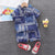Kids Clothes Sets Baby Boys Summer 1 2 3 4 Years Children Geometry Print Outfit Fashion Thin Shirt + Shorts 2 PCS Costume