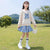 Children&#39;s Sweatshirt Girls Autumn Clothes Suit New College Style Bowknot Girl Short Skirt Children&#39;s Two-piece Set