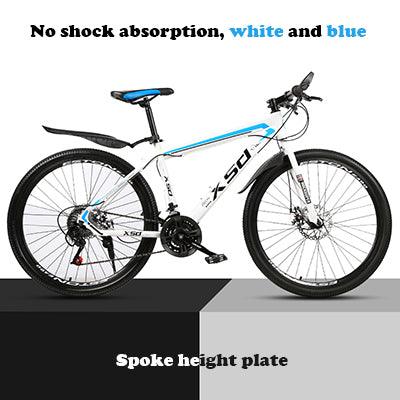 26-Inch 21/24/27 Speed Mountain Bicycle Shock Absorption And Speed Change Mechanical Disc Brake Student Adult Bike - ElitShop