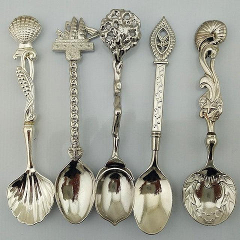 High Quality 5pcs/set Creative Retro Coffee Spoons Stainless Steel Spoon Gifts Spoon Vintage Coffee Set - ElitShop