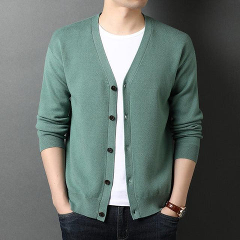Top Grade New Autum Brand Fashion Knitted Men Cardigan Sweater Woolen Korean Casual Coats Winter Jacket Mens Clothing 2022 - ElitShop