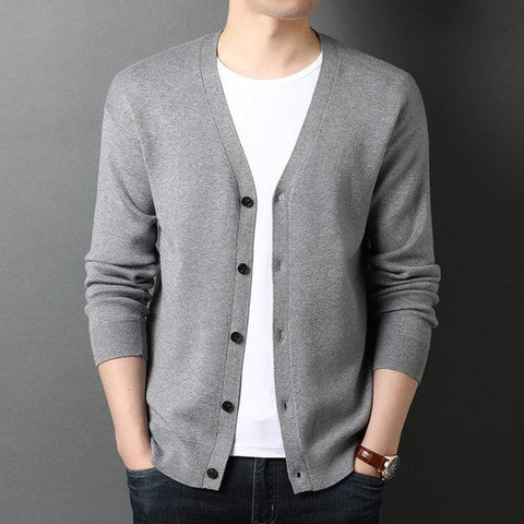 Top Grade New Autum Brand Fashion Knitted Men Cardigan Sweater Woolen Korean Casual Coats Winter Jacket Mens Clothing 2022 - ElitShop