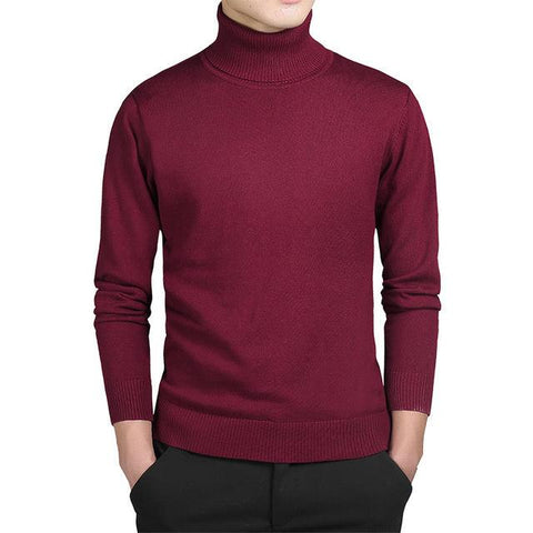 Mens Sweaters Cotton Winter Warm Sweater Men Black Turtleneck Pullover Slim Fit Jumper Pull Knitted Men Clothing Casual XR204 - ElitShop