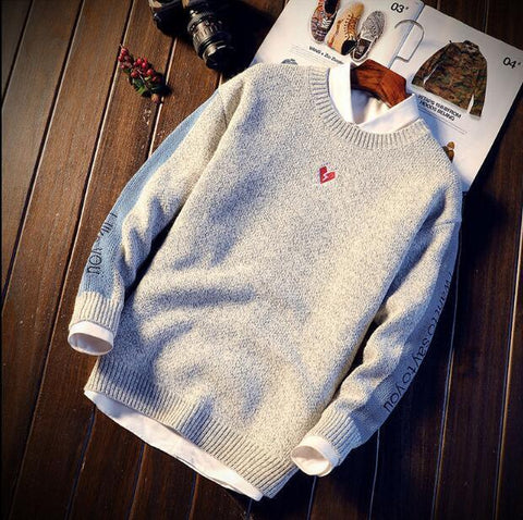 2019 New Fashion Brand Mens Sweater Pullover Striped Loose Jumpers Knitred Woolen Autumn Korean Style Casual Men Clothes - ElitShop