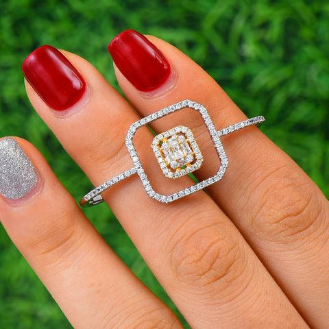 GODKI Monaco Design Luxury Statement Stackable Ring For Women Wedding Cubic Zircon Engagement Dubai Punk Bridal Two Finger Rings - ElitShop